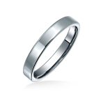 Plain Basic 3MM Thin Flat Wedding Band Ring Comfort Fit Titanium