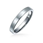 Plain Basic 3MM Thin Flat Wedding Band Ring Comfort Fit Titanium