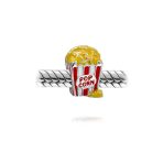 Movie Lover Popcorn Charm Bead Enamel Sterling Silver for European Bracelets - Image 2