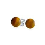 Classic 6MM Light Orange Coral Gemstone Drop Ball Earrings in Sterling Silver - Image 9