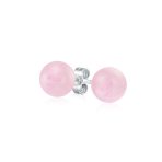 Classic 6MM Light Orange Coral Gemstone Drop Ball Earrings in Sterling Silver - Image 10