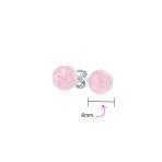 Classic 6MM Light Orange Coral Gemstone Drop Ball Earrings in Sterling Silver - Image 40