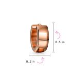 Simple Polished Black Rose Gold Plated Huggie Hoop Earring - Image 19