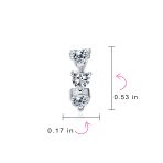 Romantic Pink Heart CZ Hoop Earrings Small Huggie Silver - Image 7