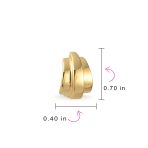 Geometric Shrimp Half Hoop Clip On Earrings For Non Pierced Ears Polished Yellow Gold Plated - Image 9