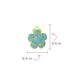Fashion Enamel 3D Red Rose Flower Clip on Earrings Button Style For Non-Pierced Ears Gold Plated - Image 8