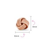 Traditional Classic Round Woven Twisted Rope Cable Love Knot Ball Stud Earrings Rose Gold Plated .925 Sterling Silver - Image 4