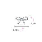 Simple Dainty Ribbon Bow Stud Earrings Rose Gold Plated .925 Sterling Silver - Image 7