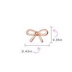 Simple Dainty Ribbon Bow Stud Earrings Rose Gold Plated .925 Sterling Silver - Image 8