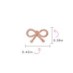 Simple Thin Twist Rope Cable Ribbon Bow Stud Earrings Rose Gold Plated Silver - Image 8