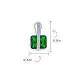 Set of 2 Art Deco Multicolor Square CZ Dangle Chandelier Earrings Silver Plated - Image 16