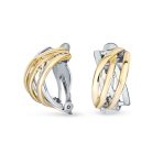 Classic Celtic Knot Clip-On Earrings Two Tone For Non-Pierced Ears Gold Plated - Image 3