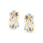 Classic Celtic Knot Clip-On Earrings Two Tone For Non-Pierced Ears Gold Plated - Image 8