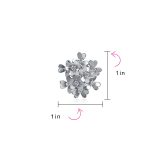 Set of 3 Floral CZ Bouquet Flower Clip-On Earrings for Non-Pierced Rose Gold Silver Plated - Image 4