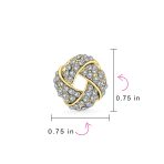 Fashion Twist Braided Crystal Love Knot Clip-On Earrings Non-Pierced Ears - Image 11