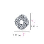 Fashion Twist Braided Crystal Love Knot Clip-On Earrings Non-Pierced Ears - Image 13