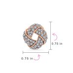 Fashion Twist Braided Crystal Love Knot Clip-On Earrings Non-Pierced Ears - Image 12