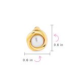 Twist Braided Rope Clip-On Earrings with Simulated Pearl Silver Gold Plated - Image 11