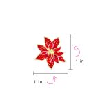 Large Poinsettia Brooch & Clip-On Earrings Christmas Jewelry Set Gold Plated - Image 7