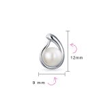 Elegant Bridal White Freshwater Pearl Teardrop Stud Earrings - Sterling Silver - Image 3