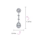 Crown Halo Cubic Zirconia CZ Teardrop Chandelier Clip On Earrings Non-Pierced - Image 21