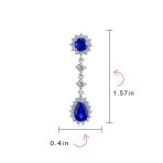 Crown Halo Cubic Zirconia CZ Teardrop Chandelier Clip On Earrings Non-Pierced - Image 16
