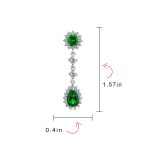 Crown Halo Cubic Zirconia CZ Teardrop Chandelier Clip On Earrings Non-Pierced - Image 18