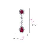 Crown Halo Cubic Zirconia CZ Teardrop Chandelier Clip On Earrings Non-Pierced - Image 19