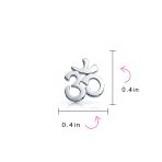 Buddhist Zen Ohm Symbol Stud Earrings in Rose Gold Sterling Silver - Image 7