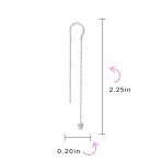 Minimalist Tiny Arrow Chain Threader Earrings 14K Gold Plated .925 Sterling Silver - Image 5
