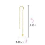 Minimalist Tiny Arrow Chain Threader Earrings 14K Gold Plated .925 Sterling Silver - Image 6