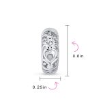 Open Heart Cut Out Filigree Huggie Mini Hoop Earrings Hinged Sterling Silver - Image 4
