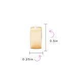 Simple Basic Wide Huggie Hoop Earrings Rose Gold Plated Sterling Silver - Image 12