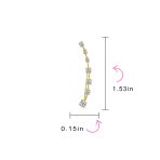 CZ Curved Crawlers Wire Cubic Zirconia Ear Cuff Cartilage Earring Gold Plated - Image 4
