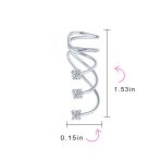 Triple Spiral CZ Curved Crawlers Ear Cuff Cartilage Earrings Gold Plated Silver - Image 10