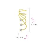 Triple Spiral CZ Curved Crawlers Ear Cuff Cartilage Earrings Gold Plated Silver - Image 11