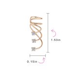 Triple Spiral CZ Curved Crawlers Ear Cuff Cartilage Earrings Gold Plated Silver - Image 12