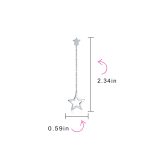 Celestial Patriotic USA Star Chain Dangle Earrings Sterling Silver 2.5 Inch - Image 4