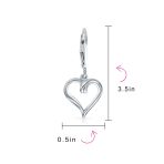 Delicate Open Heart Shaped Dangle Earrings Rose Gold Plated Sterling Silver - Image 10