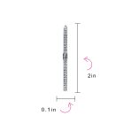 Channel Set Crystal Large Statement Hoop Earrings Stainless Steel 2" Diameter - Image 12