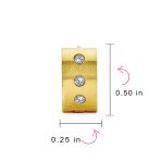 Wide CZ Accent Huggies Mini Hoop Earrings Stainless Steel Hinge Closure - Image 5