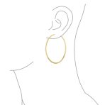Set of 2 Minimalist Hoop Earrings 2MM Gold 1.75 & 2.5 Inch - Image 3