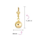Set of Two Classic Round Drop Ball Earrings 18K Gold Plated - Image 4