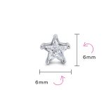 Set of 2 Celestial USA Black Clear CZ Star Stud Earrings Sterling Silver 7MM - Image 2