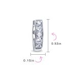 Unisex Small CZ Hoop Earrings in Gold-Plated Sterling Silver Multi-Color Options - Image 16