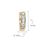 Unisex Small CZ Hoop Earrings in Gold-Plated Sterling Silver Multi-Color Options - Image 17