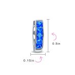 Unisex Small CZ Hoop Earrings in Gold-Plated Sterling Silver Multi-Color Options - Image 20