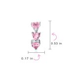 Romantic Pink Heart CZ Hoop Earrings Small Huggie Silver - Image 8