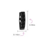 Channel Set CZ Hoop Earrings Black White Huggie Kpop Silver - Image 4