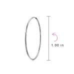 Thin Minimalist Hoop Huggie Earrings Sterling Silver Various Sizes - Image 20